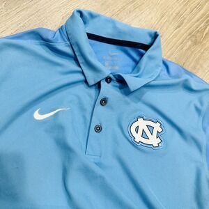 Nike Polo Men's Medium UNC Tar Heels Dri-FIT Polo Shirt Carolina Blue 34418X-NC1